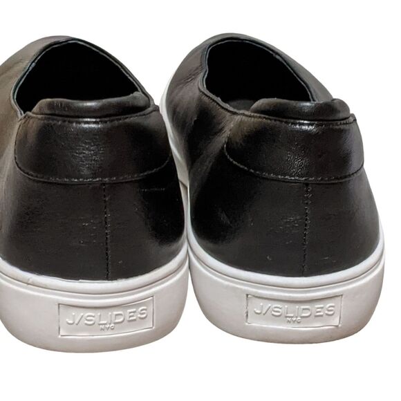 J/Slides Gwen black leather platform slip on sneaker loafer size 11M - Picture 4 of 10